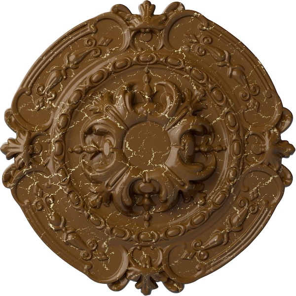 Ekena Millwork Southampton Ceiling Medallion (Canopies up to 2 3/4"), 16 3/8"OD x 1 3/4"P, Smokey Topaz Crackle CM17SOSTC - main
